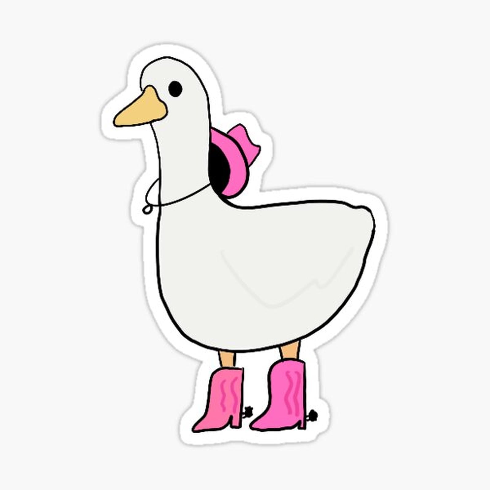 Cowgirl duck with pink boots