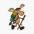 Funny Cool Moose Hiker