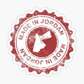Made in Jordan Stamp with a Map in Red Stylish Design
