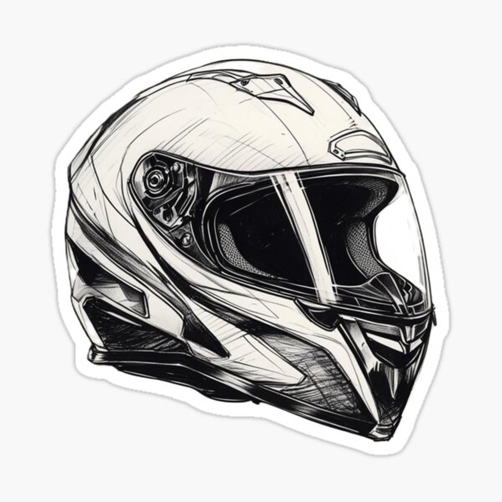 Motorcycle Helmet - Black & White