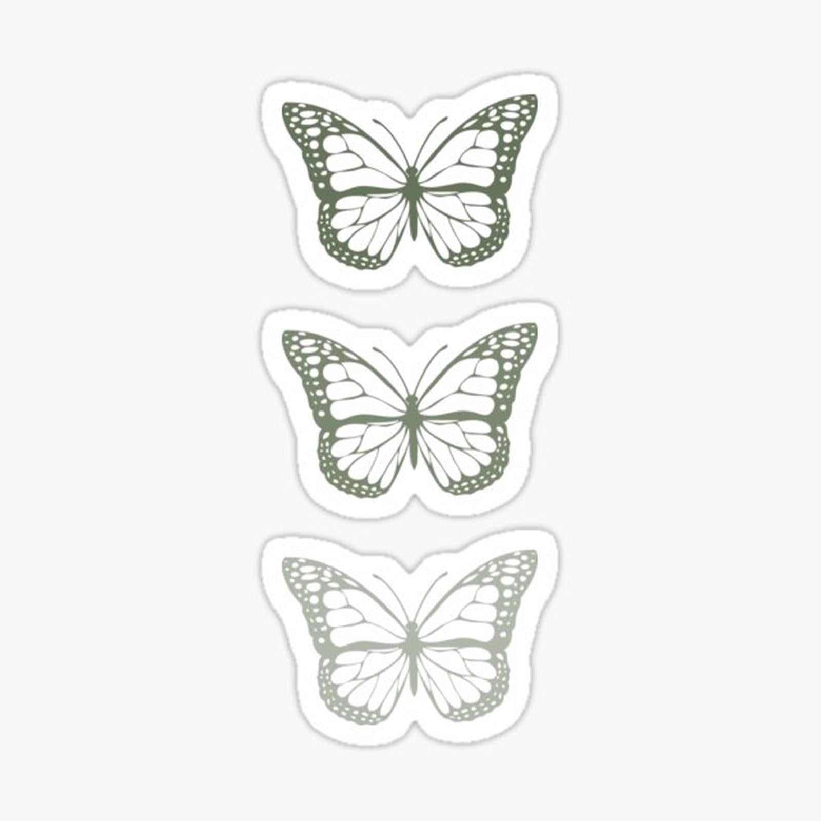 Sage Green Butterfly Trio