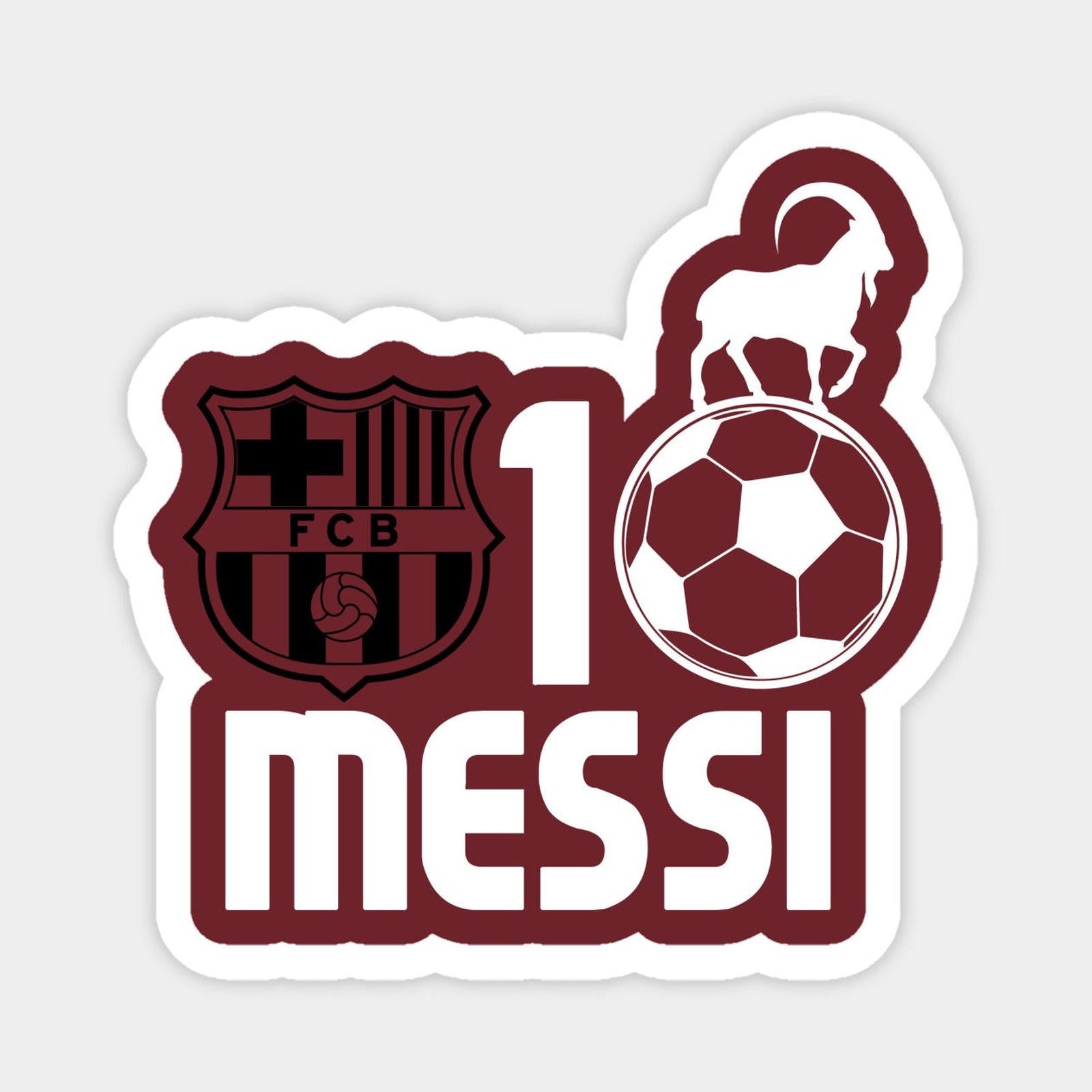 soccer sticker with the number one messi and a dog on top of it